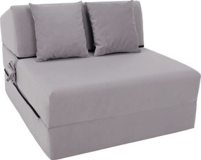 Saltea pliabilă/fotoliu extensibil, 2 in 1, gri deschis, PELOS