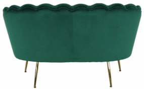 Bancă în stil Art-deco, catifea Velvet smarald/crom auriu, NOBLIN