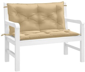 vidaXL Perne bancă de grădină, 2 buc., melanj bej, 100x50x7cm, textil