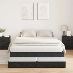 vidaXL Cadru de pat cu depozitare Stejar Negru 150x200 cm