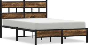 vidaXL Cadru de pat fără saltea, cu tăblie, stejar sonoma, 120x200 cm