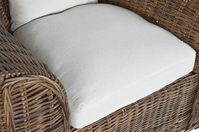 Fotoliu de exterior, din rattan impletit, cu perna detasabila, Lucien