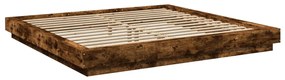 3281172 vidaXL Cadru de pat, stejar fumuriu, 180x200 cm, lemn prelucrat