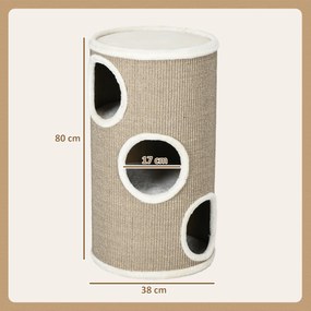 PawHut Cutie de zgariat pentru pisici, plus moale, covor de zgariere din sisal, robusta, Ø38 x 70H cm, Maro | Aosom Romania