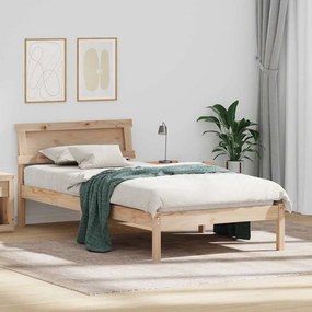vidaXL Cadru de pat Maro 75 x 190 cm Lemn de brad solid
