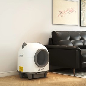 PawHut Toaletă Automată pentru Pisici cu Control de la Distanță, 80L Eliminare Mirosuri, Ideală pentru Mai Multe Pisici | Aosom Romania