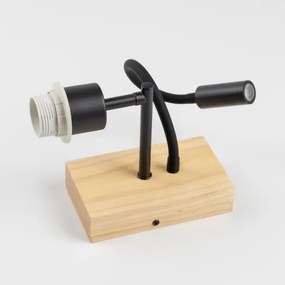 Brilagi - LED Flex. lampă BOBO WOOD 1xE27/25W/230V + LED/3W stejar/negru/roz