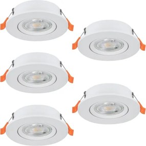 Eglo 902263 - Set 5x spot LED încastrat BARRANCO, 4,8W/230V, alb