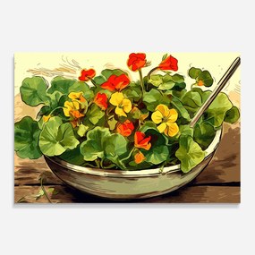 Panou Sticla Bucatarie, 80x120cm, Protectie aragaz, Antistropi, Termorezistent, Alimente, Legume, Flower Food