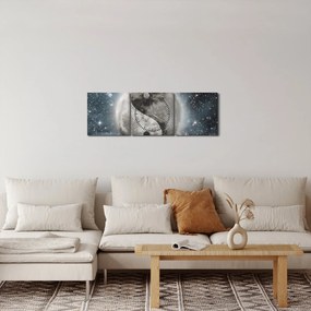 Tablou - Echilibrul cosmic (cu ceas) (90x30 cm)