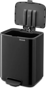 Cos de gunoi Brabantia Bo Pedal 1010137, 7 l, Inchidere lenta, Baza cauciucata, Negru mat
