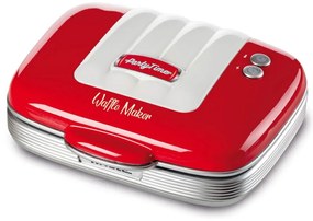 Aparat preparare vafe/gofre Ariete PARTY TIME 1973/00, 700W, Acoperire neaderenta, 2 placi, Blocare, Rosu