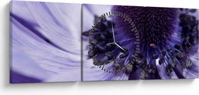Tablou - Floare mov (cu ceas) (90x30 cm)