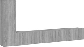 vidaXL Set dulap TV, 3 piese, gri sonoma, lemn prelucrat