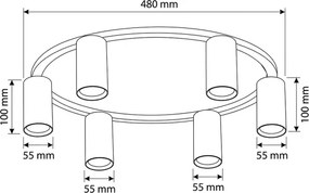 Brilagi - plafonieră LED RGBW reglabilă SELE 6xGU10/6,5W/230V albă