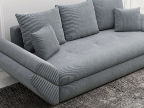 Canapea extensibilă dumonde cu ladă de depozitare si sezut confortabil din spuma high-density, Loana Zoom Grey 250x100 cm
