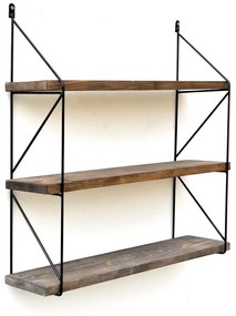 Raft decorativ de perete Duvelo 17 (Nuc + negru) . 1093664