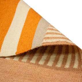 Covor reversibil pentru exterior din plastic reciclat Green Decore Bella, 120 x 180 cm, bej-portocaliu