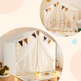 Cort de joacă cu lumini stelare, bej