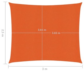 Panza parasolar, portocaliu, 2,5x3 m, HDPE, 160 g m   Portocaliu, 2.5 x 3 m