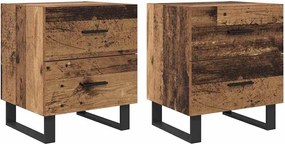 vidaXL Dulap de noapte 2 pcs Lemn vechi și negru 40 x 35 x 47,5 cm