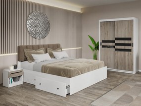 Set mobila dormitor 4 piese Ruben Alb/San Remo C36