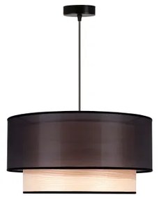 Lustră pe cablu WOOD Duolla BOHO 1xE27/15W/230V d. 45 cm negru/bej