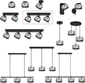 Brilagi - Spot AURA LUX 3xGX53/30W/230V negru/fumuriu