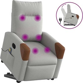 vidaXL Scaun de masaj în picioare, înclinat, țesătură gri nor