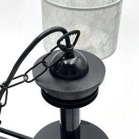 Candelabru pe lanț ROSA 5xE27/60W/230V negru/gri