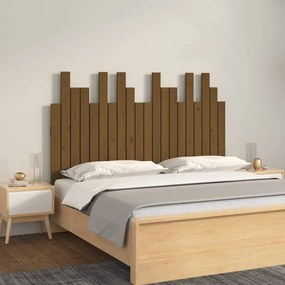 824791 vidaXL Tăblie de pat pentru perete, maro miere, 127,5x3x80 cm lemn pin