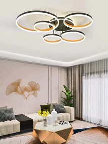 Lustra LED Cu Telecomanda, Elit's, EsnF6617-5, 260W, Gri/Portocaliu