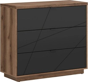 Comoda FORN, nuc/negru mat, PAL melaminat, 106x43x93 cm