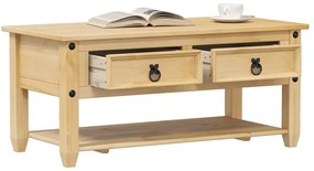 vidaXL Măsuță de cafea cu sertare Corona, 100x48x45 cm, lemn masiv pin