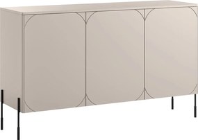 Comodă Sonatia 150 cm cu trei uși - casmir cu picioare negre