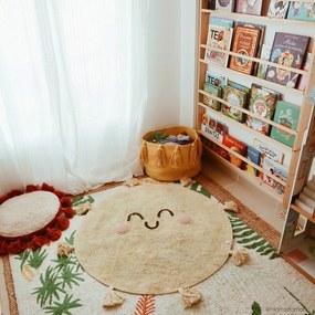 Covor pentru copii galben lavabil/țesut manual din bumbac ø100 cm You're My Sunshine – Lorena Canals