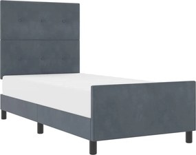 vidaXL Pat cu arcuri cu headboard Gri închis 80 x 200 cm Catifea