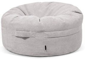 Fotoliu bean bag gri deschis cu tapițerie din catifea reiată Roll 105 – SLOWDOWN