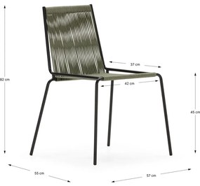 Scaune de dining verzi stivuibile 2 buc. din metal Emily – Marckeric