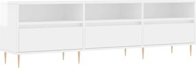 vidaXL Comodă TV, alb extralucios, 150x30x44,5 cm, lemn prelucrat