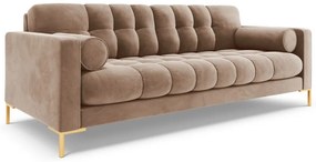 Canapea Bali 4 locuri velvet/picioare gold L217 cm