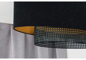 Lustră aplicată Duolla DOUBLE OVAL RATTAN 2xE27/15W/230V negru/ratan