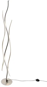 Design vloerlamp zwart met zilver incl. LED dimbaar - Blaze