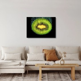 Tablou pe sticlă - detailu cu kiwi în apă (70x50 cm)