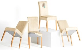 Restilo Husă pentru scaun Sento bej deschis, 48 x48 x 58 + 10 cm, set de 4 bucăți