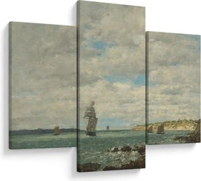Tablou - Eugène Boudin, Coast of Brittany, reproducere (90x60 cm)