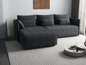 Colțar extensibil dumonde cu ladă de depozitare si sezut confortabil din spuma high-density, Malta Ambience Grey 235x185 cm