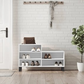 vidaXL Pantofar, alb extralucios, 102x36x60 cm, lemn compozit