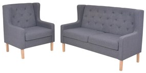 vidaXL Set cu canapea, 2 piese, material textil, gri