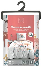 Lenjerie de pat pentru copii albă-roz din bumbac pentru pat de o persoană 140x200 cm Lilibelle – douceur d'intérieur